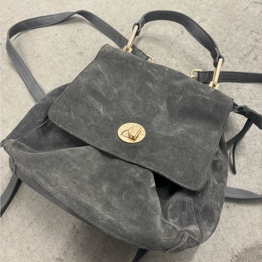 Grey Suede Backpack - Picture 2 of 8